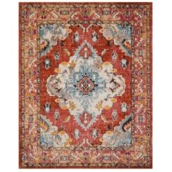 Safavieh Monaco MNC243H-1218 12' X 18' Orange/Light Blue Area Rug