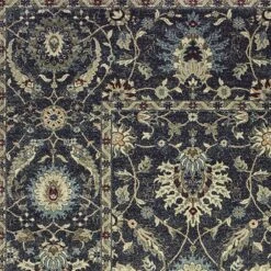 Oriental Weavers Raleigh 022K5 3'10" X 5'5" Navy And Ivory Area Rug -Home Decoration Series 2969311 3