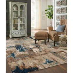 Karastan Elements Envision 91201-60110 9'6" X 12'11" Aquamarine Area Rug -Home Decoration Series 3034867 2
