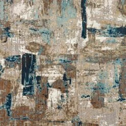 Karastan Elements Envision 91201-60110 9'6" X 12'11" Aquamarine Area Rug -Home Decoration Series 3034867 3