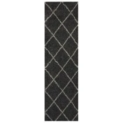 Nourison Brisbane BRI03 2'2" X 7'6" Charcoal Runner -Home Decoration Series 3083955 2