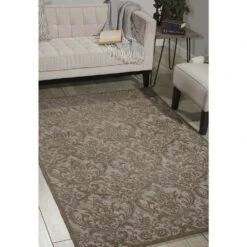 Nourison Damask DAS02 2'3" X 3'9" Grey Area Rug -Home Decoration Series 3093772 4