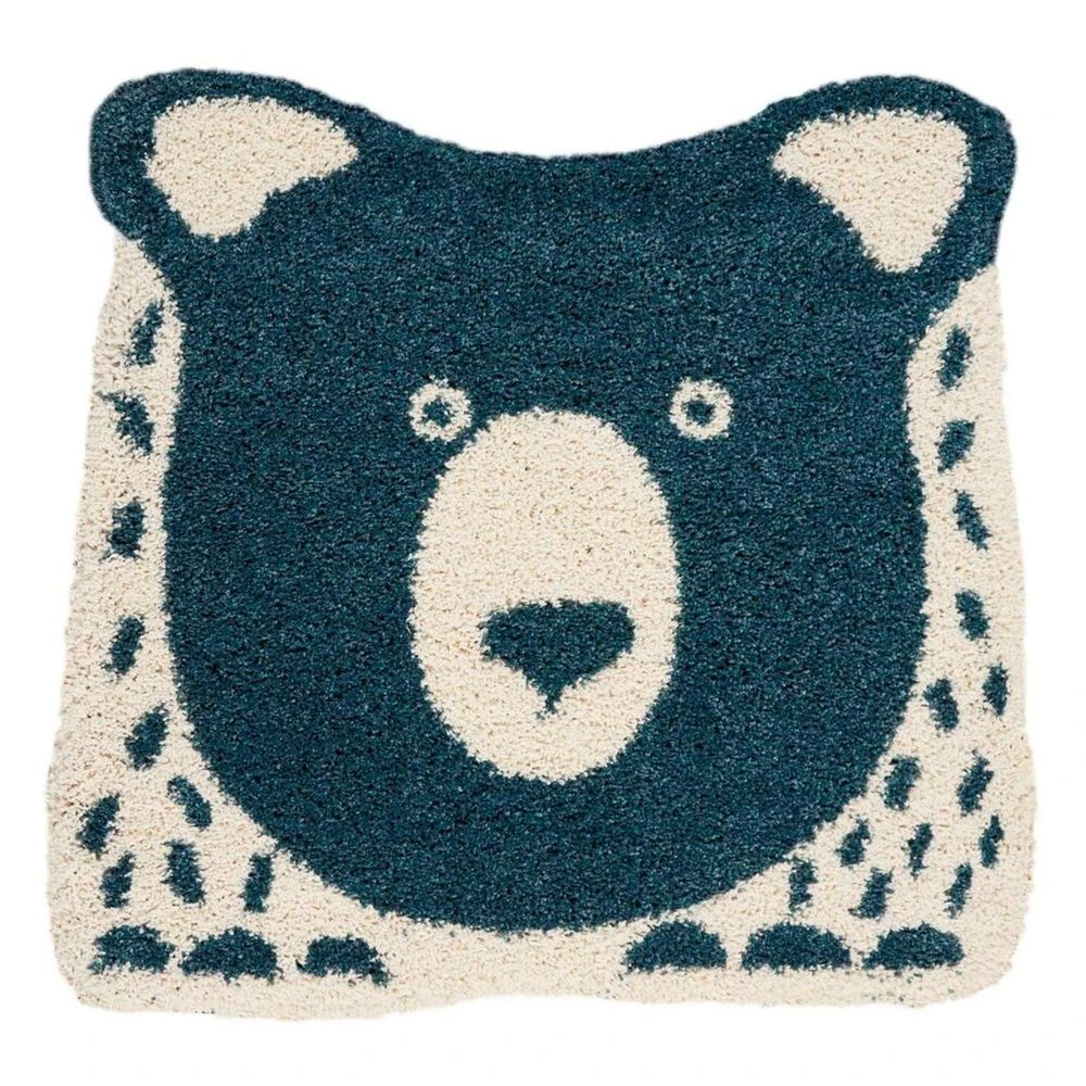 Nourison Hudson DWS01 4' X 4' Blue And White Kids Rug 3 Nourison Hudson DWS01 4' X 4' Blue And White Kids Rug