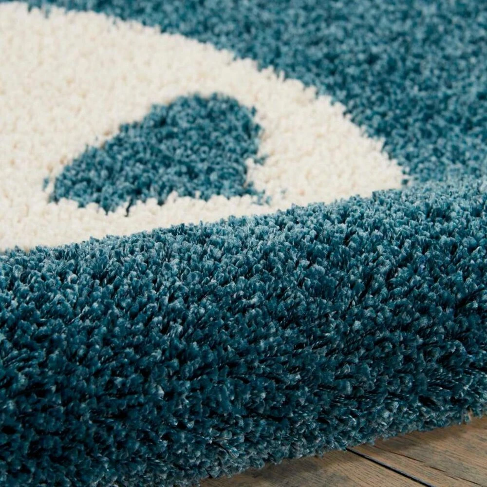 Nourison Hudson DWS01 4' X 4' Blue And White Kids Rug 4 Nourison Hudson DWS01 4' X 4' Blue And White Kids Rug - Image 2