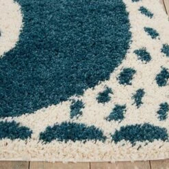 Nourison Hudson DWS01 4' X 4' Blue And White Kids Rug 7 Nourison Hudson DWS01 4' X 4' Blue And White Kids Rug -Home Decoration Series 3094382 3