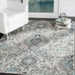 Safavieh Madison MAD600C-5 5'1" X 7'6" Cream/Light Grey Area Rug -Home Decoration Series 3292861 2