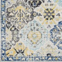 Surya Harput HAP-1072 7'10" X 10'3" Blue, Saffron And Teal Area Rug -Home Decoration Series 3625326 7