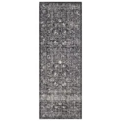 Surya Harput HAP-1028 2'7" X 7'3" Black, Light Gray And Charcoal Runner