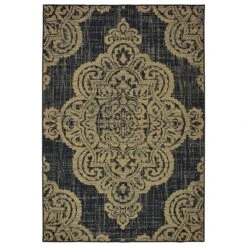 Oriental Weavers Marina 5929K 5'3" X 7'6" Black And Tan Area Rug