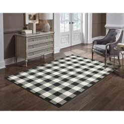 Oriental Weavers Marina 1932K 6'7" X 9'6" Black And Ivory Area Rug -Home Decoration Series 3842095 3