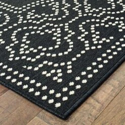 Oriental Weavers Marina 1247K 5'3" X 7'6" Black And Ivory Area Rug -Home Decoration Series 3842194 3