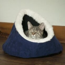 Timberlake Feline Comfort Cavern Pet Bed In Blue
