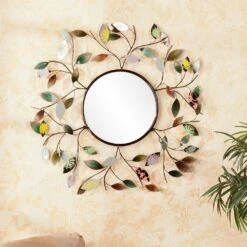 Southern Enterprises Decorative Leaf Wall Mirror