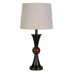Lamps Per Se Table Lamp In Dark Brown And Walnut