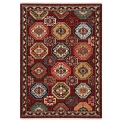 Oriental Weavers Lilihan Geometric 091R6 2'6" X 12' Red Runner