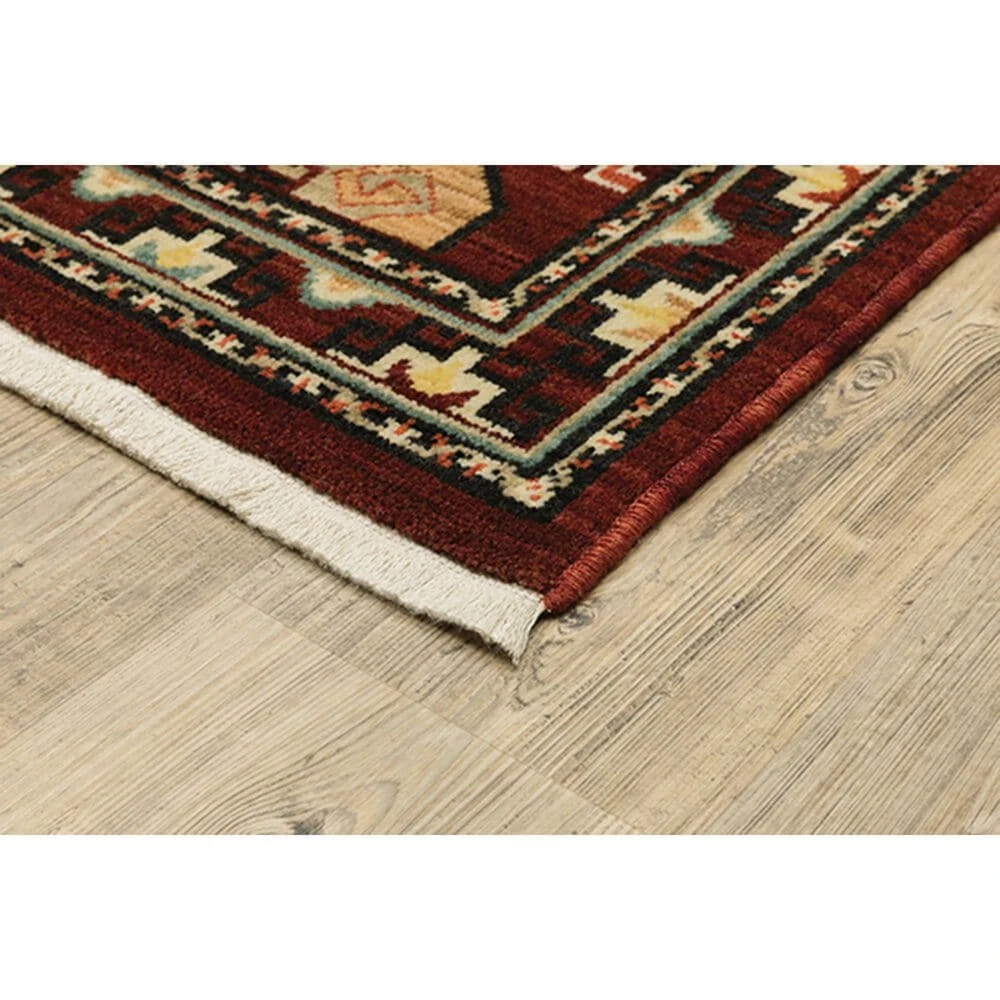 Oriental Weavers Lilihan Geometric 091R6 2'6" X 12' Red Runner 5 Oriental Weavers Lilihan Geometric 091R6 2'6" X 12' Red Runner - Image 3