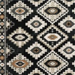 Oriental Weavers Georgia Southwest 605F0 5'3" X 7'3" Charcoal And Ivory Area Rug -Home Decoration Series 4338853 4