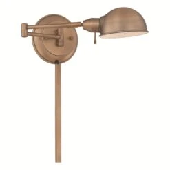 Lite Source Swing Arm Wall Lamp In Antique Brass
