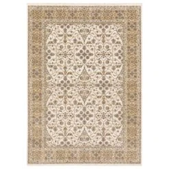 Oriental Weavers Maharaja Domica 1J 2'3" X 7'6" Ivory And Gold Scatter Rug