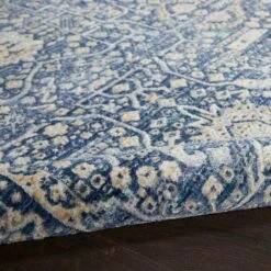 Nourison Lustrous Weave LUW03 2'2" X 7'6" Blue Runner -Home Decoration Series 4559144 5