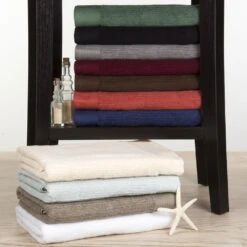 Timberlake Lavish Home Ribbed 100% Cotton 10 Piece Towel Set -Home Decoration Series 45810637 4
