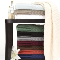 Timberlake Lavish Home Chevron 100% Cotton 6 Piece Towel Set -Home Decoration Series 45811528 4