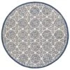 Surya Granada GND-2303 8' Round Dark Blue, Denim And Ivory Area Rug -Home Decoration Series 4604569 1