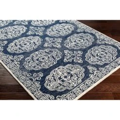 Surya Granada GND-2308 4' X 6' Dark Blue, Ivory And Charcoal Area Rug -Home Decoration Series 4605160 6