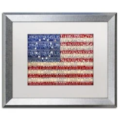 Timberlake 11" X 14" Betsy Ross Flag Art In White Matting And Silver Frame