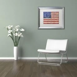 Timberlake 11" X 14" Betsy Ross Flag Art In White Matting And Silver Frame -Home Decoration Series 46134318 3