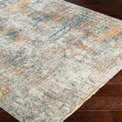 Surya Presidential PDT-2305 7'9" X 10'3" Blue, Gray And Orange Area Rug 10 Surya Presidential PDT-2305 7'9" X 10'3" Blue, Gray And Orange Area Rug -Home Decoration Series 4632677 3