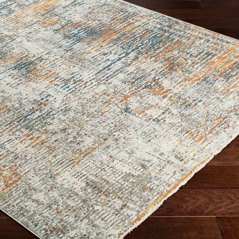 Surya Presidential PDT-2305 7'9" X 10'3" Blue, Gray And Orange Area Rug 5 Surya Presidential PDT-2305 7'9" X 10'3" Blue, Gray And Orange Area Rug - Image 3