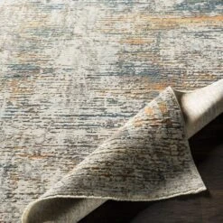 Surya Presidential PDT-2305 7'9" X 10'3" Blue, Gray And Orange Area Rug 12 Surya Presidential PDT-2305 7'9" X 10'3" Blue, Gray And Orange Area Rug -Home Decoration Series 4632677 5