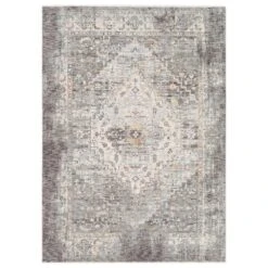 Surya Presidential PDT-2311 2' X 3'3" Charcoal, Ivory, Blue And Orange Area Rug