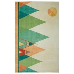 Karastan Prismatic 3'4" X 5' Blue, Beige, Green And Red Kids Area Rug