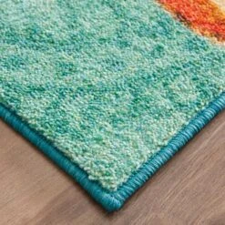 Karastan Prismatic 3'4" X 5' Aqua Kids Area Rug -Home Decoration Series 4662864 3