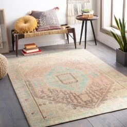 Surya Unique UNQ-2305 5' X 7'6" Pink, Lime, Charcoal And Green Area Rug -Home Decoration Series 4847580 2