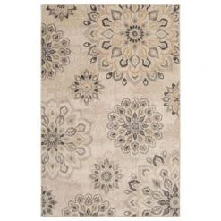 Central Oriental Minerva Asterin 5' X 7'3" Alabaster And Sand Area Rug