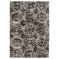 Central Oriental Tulsa Ledyard 7'10" X 9'10" White Sand And Nickel Area Rug