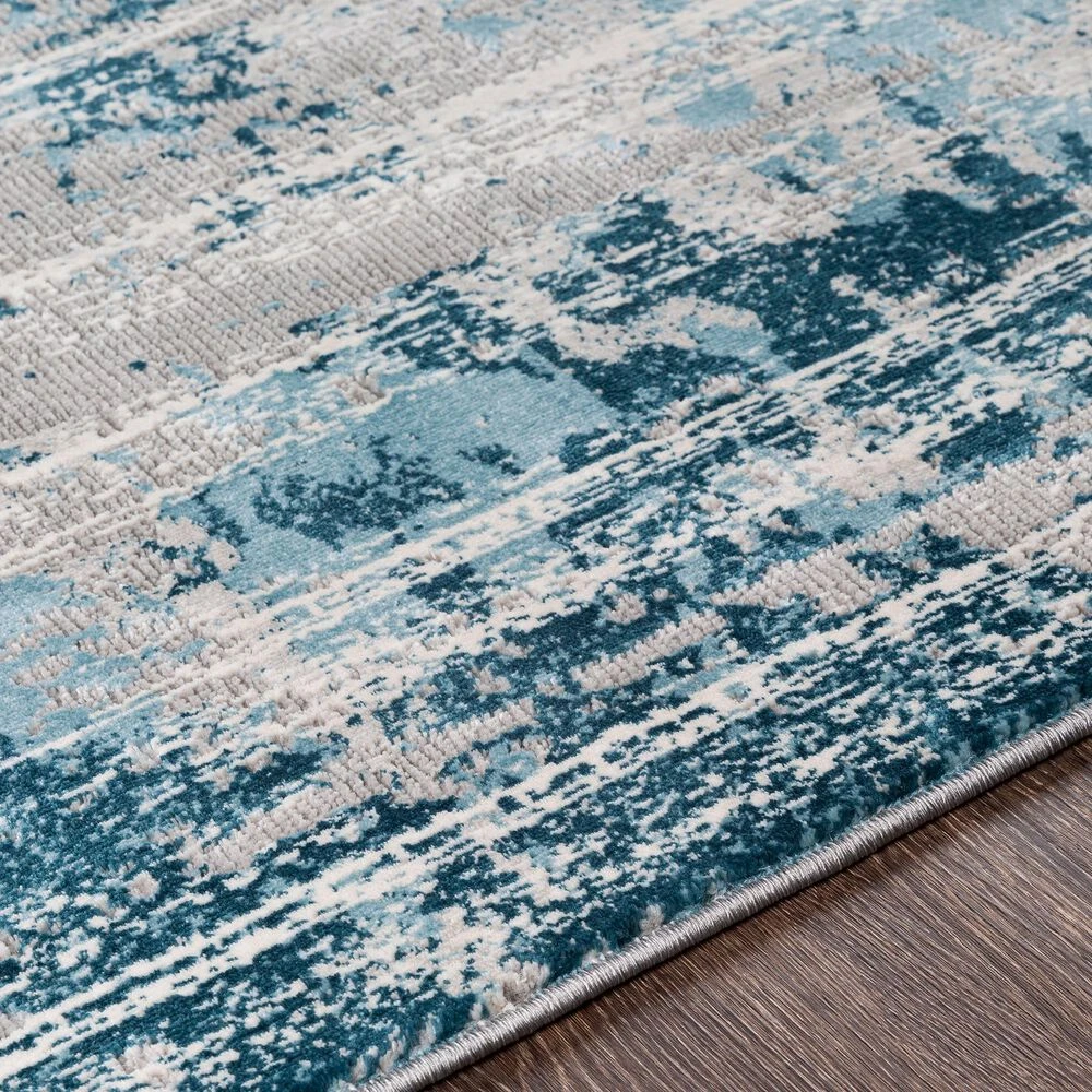 Surya Tibetan TBT-2331 2'7" X 7'7" Teal, Ivory, Taupe And Dark Green Runner 5 Surya Tibetan TBT-2331 2'7" X 7'7" Teal, Ivory, Taupe And Dark Green Runner - Image 3