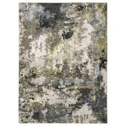 Oriental Weavers Caravan Abstract Painted 2'3" X 7'6" Grey And Green Runner