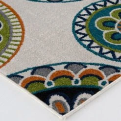 Central Oriental Terrace Tropic Burnette 8'8" X 11'10" Snow And Multicolor Area Rug 10 Central Oriental Terrace Tropic Burnette 8'8" X 11'10" Snow And Multicolor Area Rug -Home Decoration Series 5061066 3
