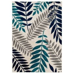 Central Oriental Terrace Tropic Blythewood 5' X 7'3" Cloud And Metal Area Rug