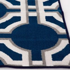 Central Oriental Terrace Tropic Dolliver 7'10" X 9'10" Sapphire Area Rug -Home Decoration Series 5061330 3
