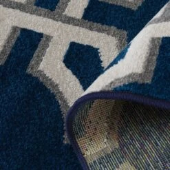 Central Oriental Terrace Tropic Dolliver 7'10" X 9'10" Sapphire Area Rug -Home Decoration Series 5061330 4