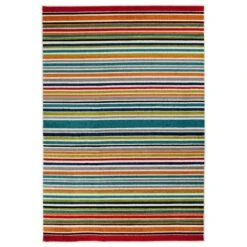 Central Oriental Terrace Tropic Santee 5' X 7'3" Red And Blue Area Rug