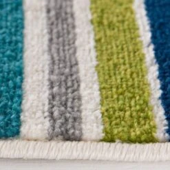 Central Oriental Terrace Tropic Santee 5' X 7'3" Red And Blue Area Rug -Home Decoration Series 5061413 5