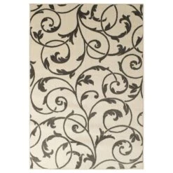 Central Oriental Terrace Tropic Macala 2'6" X 7'3" Snow And Stone Runner