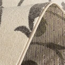 Central Oriental Terrace Tropic Macala 2'6" X 7'3" Snow And Stone Runner -Home Decoration Series 5061546 4