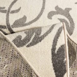 Central Oriental Terrace Tropic Macala 2'6" X 7'3" Snow And Stone Runner -Home Decoration Series 5061546 5